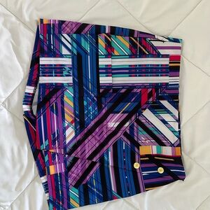 Golf Colorful Geometric Skort with Gold Buttons
